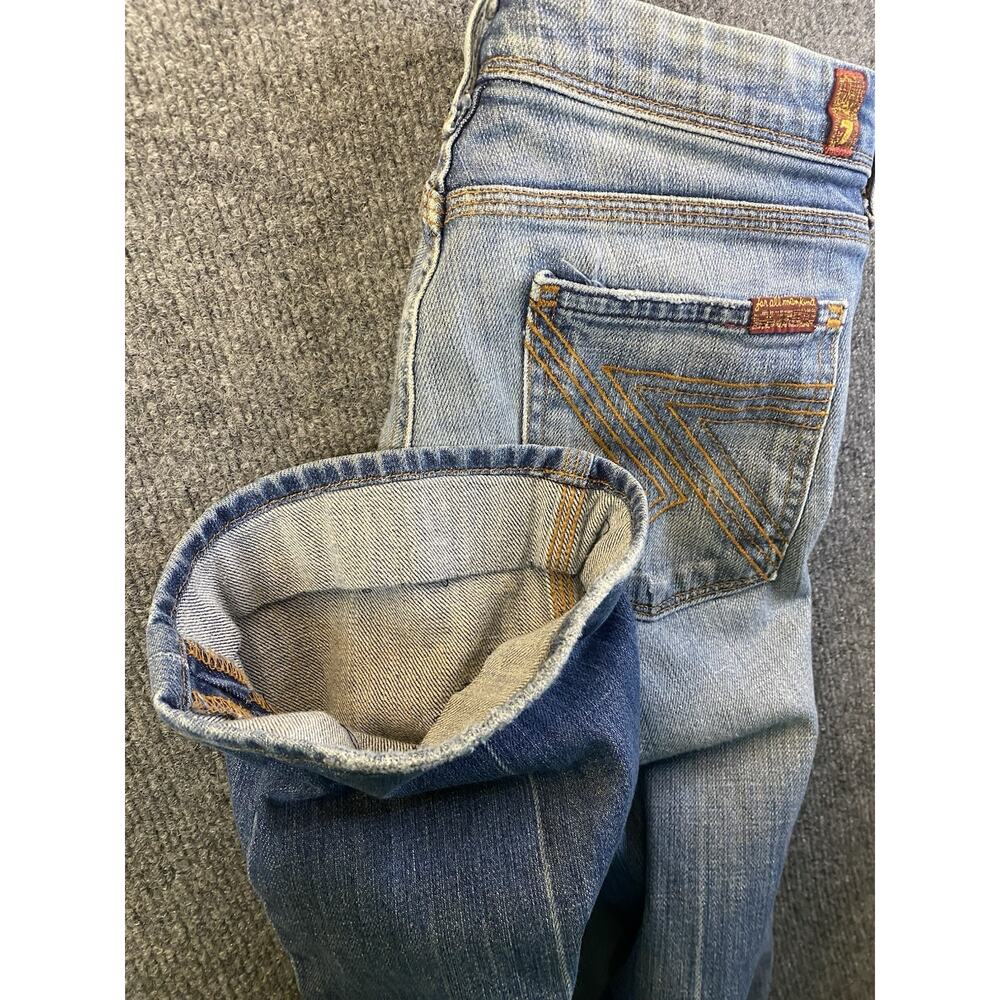 7 For All Mankind A Pocket Women's Bootcut Jeans Light Wash Blue Stretch SZ 27 - Picture 8 of 11